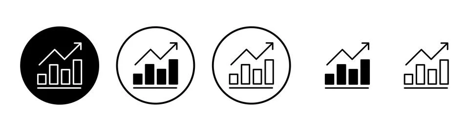 Growing graph icon vector. Chart sign and symbol. diagram icon イラスト素材