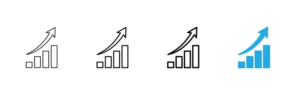 Growing graph icon vector. Chart sign and symbol. diagram icon 스톡 일러스트