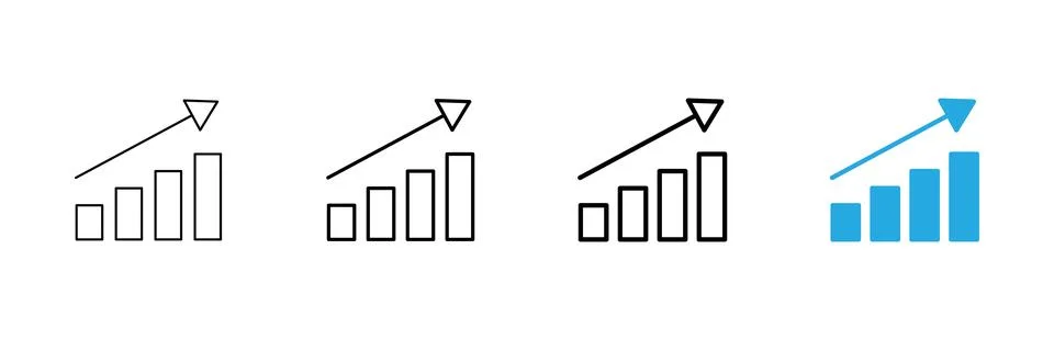 Growing graph icon vector. Chart sign and symbol. diagram icon 스톡 일러스트