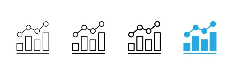 Growing graph icon vector. Chart sign and symbol. diagram icon Stock Illustration