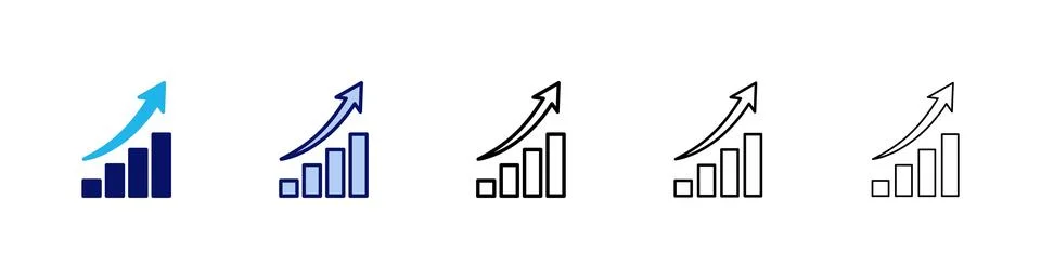 Growing graph icon vector. Chart sign and symbol. diagram icon Stock Illustration
