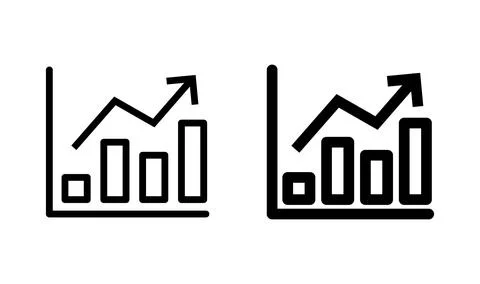 Growing graph Icon vector. Chart icon. Graph Icon Stock Illustration
