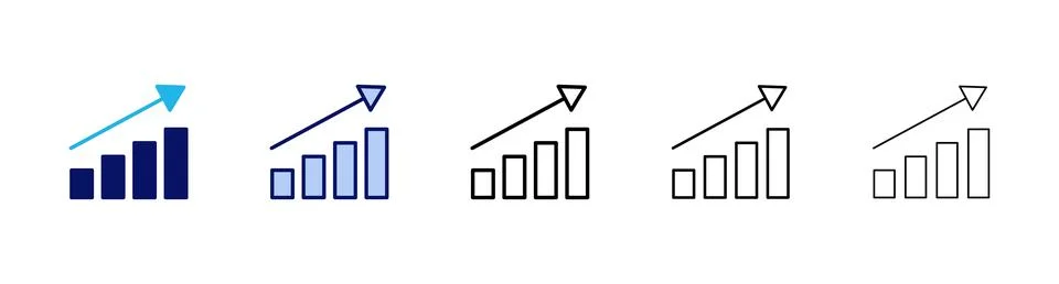 Growing graph icon vector. Chart sign and symbol. diagram icon Stock Illustration