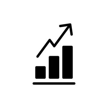 Growing graph Icon vector illustration. Chart sign and symbol. diagram icon Illustrazione stock