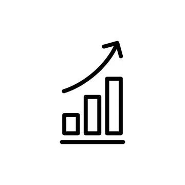Growing graph Icon vector illustration. Chart sign and symbol. diagram icon 스톡 일러스트