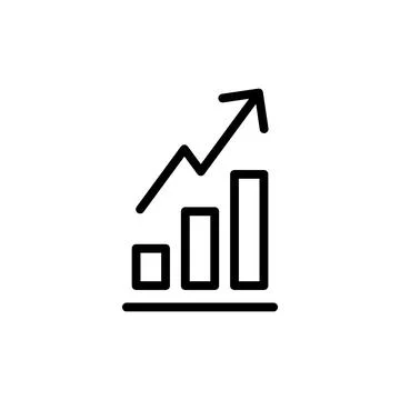 Growing graph Icon vector illustration. Chart sign and symbol. diagram icon Illustrazione stock