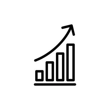 Growing graph Icon vector illustration. Chart sign and symbol. diagram icon Stock Illustration