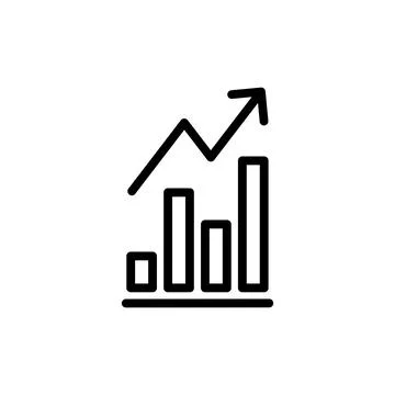 Growing graph Icon vector illustration. Chart sign and symbol. diagram icon Stock Illustration