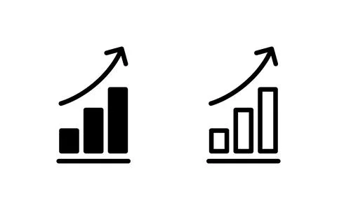 Growing graph Icon vector illustration. Chart sign and symbol. diagram icon Stock Illustration
