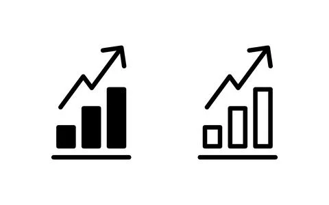 Growing graph Icon vector illustration. Chart sign and symbol. diagram icon Stock Illustration