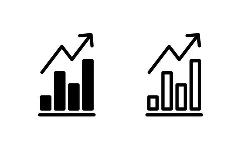 Growing graph Icon vector illustration. Chart sign and symbol. diagram icon Stock Illustration