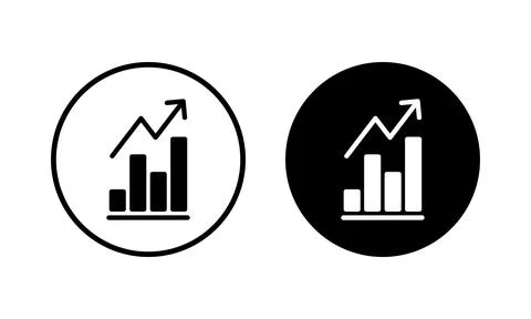 Growing graph Icon vector illustration. Chart sign and symbol. diagram icon Stock Illustration