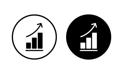 Growing graph Icon vector illustration. Chart sign and symbol. diagram icon Stock Illustration