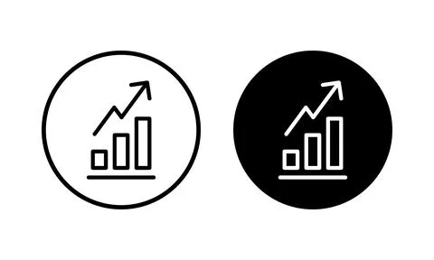 Growing graph Icon vector illustration. Chart sign and symbol. diagram icon Illustrazione stock