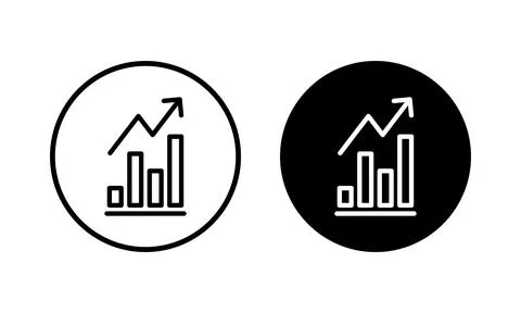 Growing graph Icon vector illustration. Chart sign and symbol. diagram icon Stock Illustration