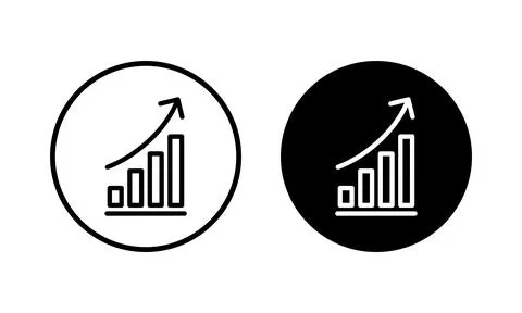 Growing graph Icon vector illustration. Chart sign and symbol. diagram icon Stock Illustration