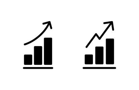 Growing graph Icon vector illustration. Chart sign and symbol. diagram icon Stock Illustration