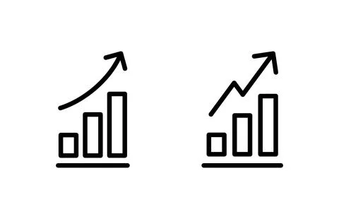 Growing graph Icon vector illustration. Chart sign and symbol. diagram icon Stock Illustration