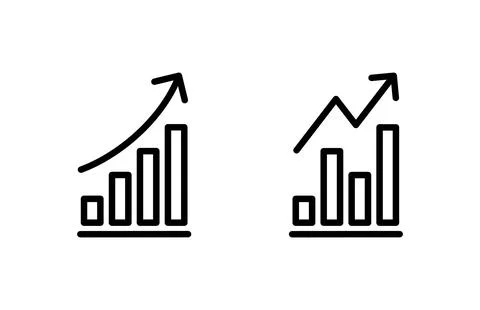 Growing graph Icon vector illustration. Chart sign and symbol. diagram icon Stock Illustration