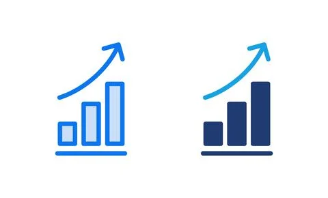 Growing graph Icon vector illustration. Chart sign and symbol. diagram icon Stock Illustration
