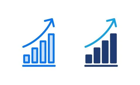 Growing graph Icon vector illustration. Chart sign and symbol. diagram icon Stock Illustration