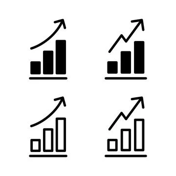 Growing graph Icon vector illustration. Chart sign and symbol. diagram icon Illustrazione stock