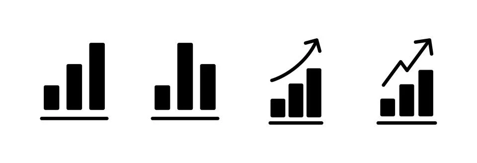 Growing graph Icon vector illustration. Chart sign and symbol. diagram icon Illustrazione stock