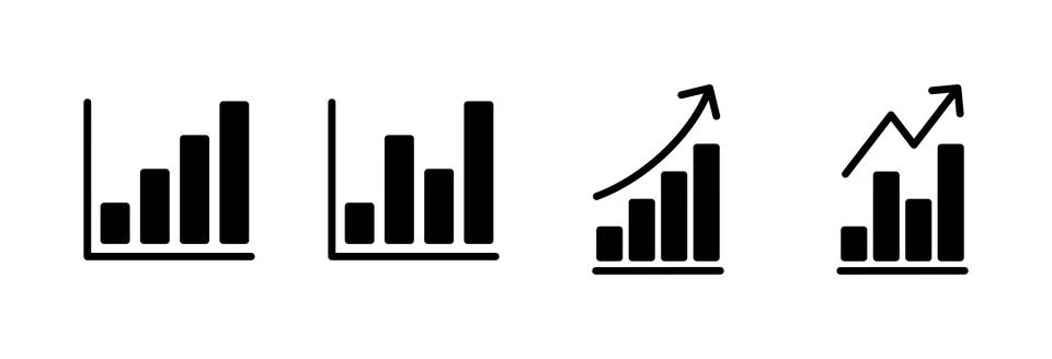 Growing graph Icon vector illustration. Chart sign and symbol. diagram icon Stock Illustration