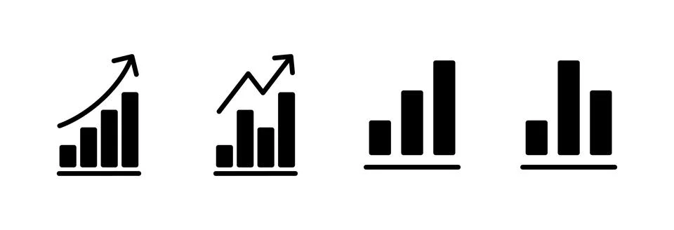 Growing graph Icon vector illustration. Chart sign and symbol. diagram icon Stock Illustration