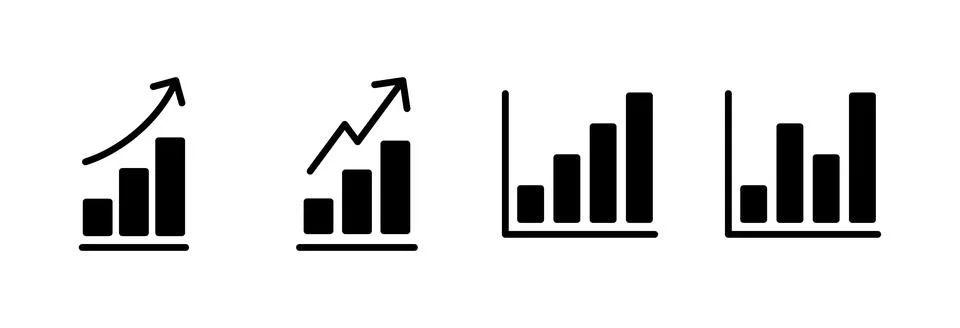 Growing graph Icon vector illustration. Chart sign and symbol. diagram icon Illustrazione stock