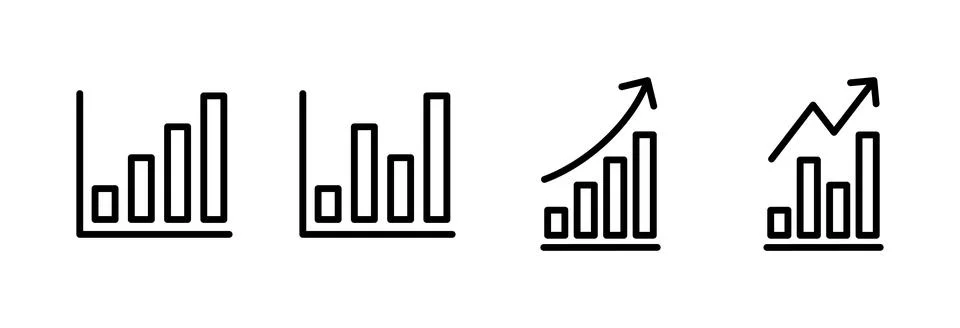 Growing graph Icon vector illustration. Chart sign and symbol. diagram icon Illustrazione stock