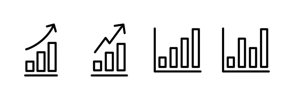 Growing graph Icon vector illustration. Chart sign and symbol. diagram icon Stock Illustration