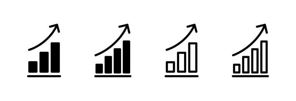 Growing graph Icon vector illustration. Chart sign and symbol. diagram icon Stock Illustration