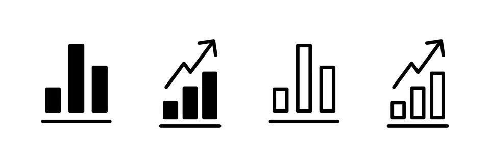 Growing graph Icon vector illustration. Chart sign and symbol. diagram icon Illustrazione stock