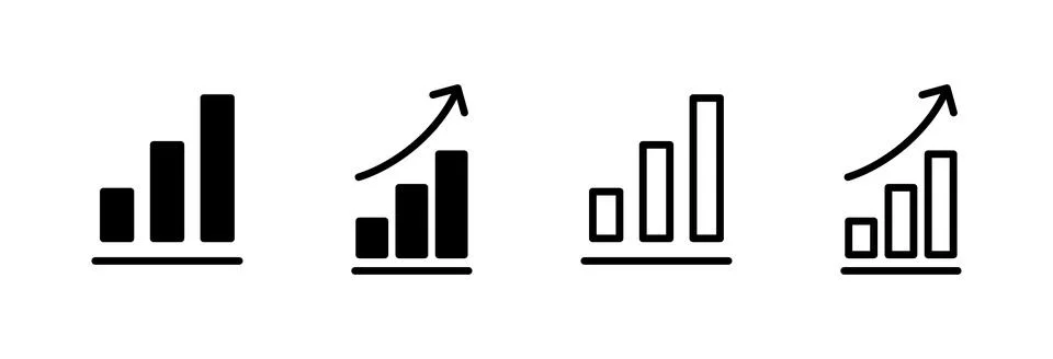 Growing graph Icon vector illustration. Chart sign and symbol. diagram icon 스톡 일러스트