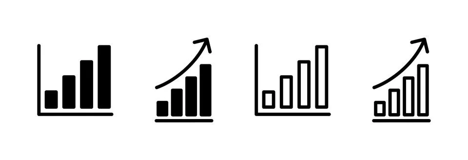 Growing graph Icon vector illustration. Chart sign and symbol. diagram icon Illustrazione stock