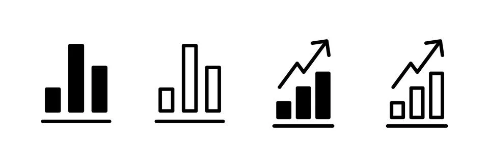 Growing graph Icon vector illustration. Chart sign and symbol. diagram icon Stock Illustration