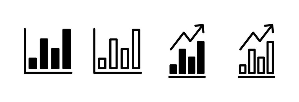 Growing graph Icon vector illustration. Chart sign and symbol. diagram icon Stock Illustration