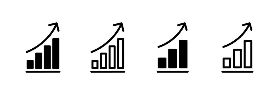 Growing graph Icon vector illustration. Chart sign and symbol. diagram icon 스톡 일러스트