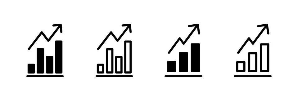 Growing graph Icon vector illustration. Chart sign and symbol. diagram icon Stock Illustration