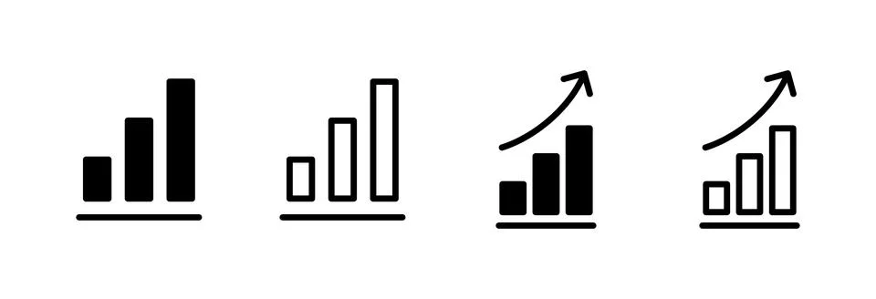 Growing graph Icon vector illustration. Chart sign and symbol. diagram icon Stock Illustration