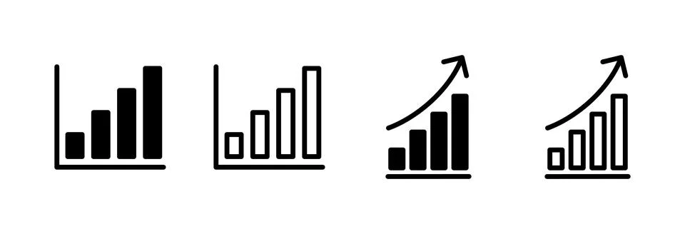 Growing graph Icon vector illustration. Chart sign and symbol. diagram icon Stock Illustration