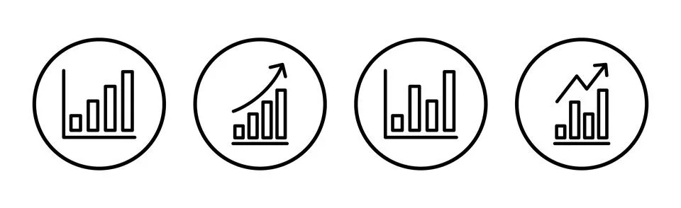 Growing graph Icon vector illustration. Chart sign and symbol. diagram icon Stock Illustration