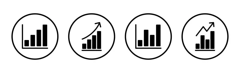 Growing graph Icon vector illustration. Chart sign and symbol. diagram icon Stock Illustration