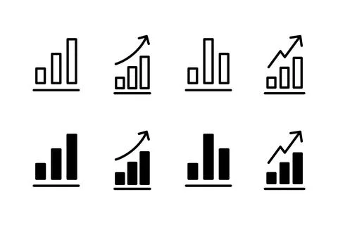 Growing graph Icon vector illustration. Chart sign and symbol. diagram icon Stock Illustration