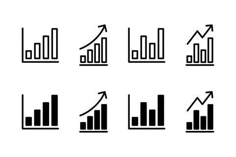 Growing graph Icon vector illustration. Chart sign and symbol. diagram icon Stock Illustration