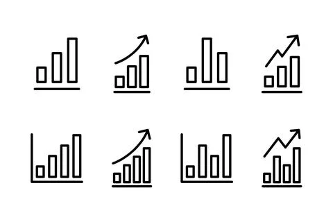 Growing graph Icon vector illustration. Chart sign and symbol. diagram icon Stock Illustration