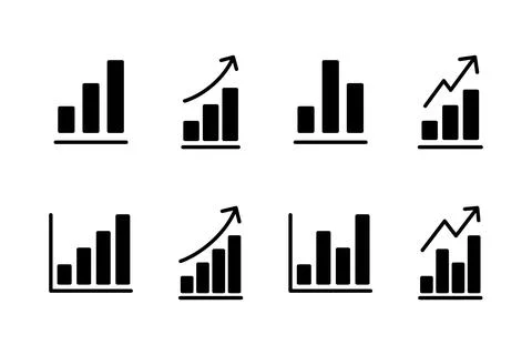 Growing graph Icon vector illustration. Chart sign and symbol. diagram icon Stock Illustration