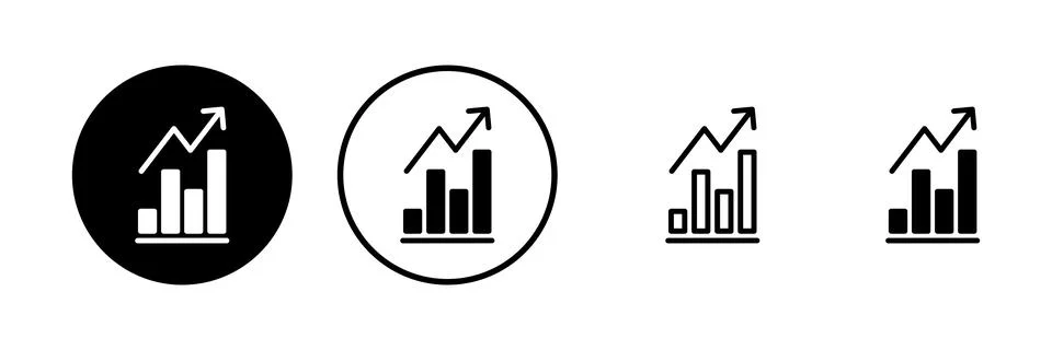Growing graph Icon vector illustration. Chart sign and symbol. diagram icon Illustrazione stock