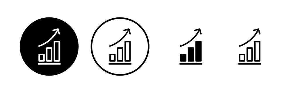 Growing graph Icon vector illustration. Chart sign and symbol. diagram icon Stock Illustration